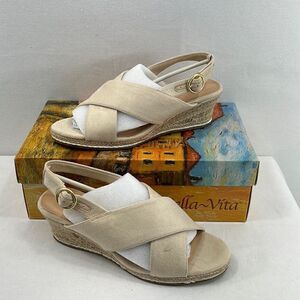Bella Vita Nadette II Espadrille Sandals- Cream Super SD- Size 8 Wide - NIB